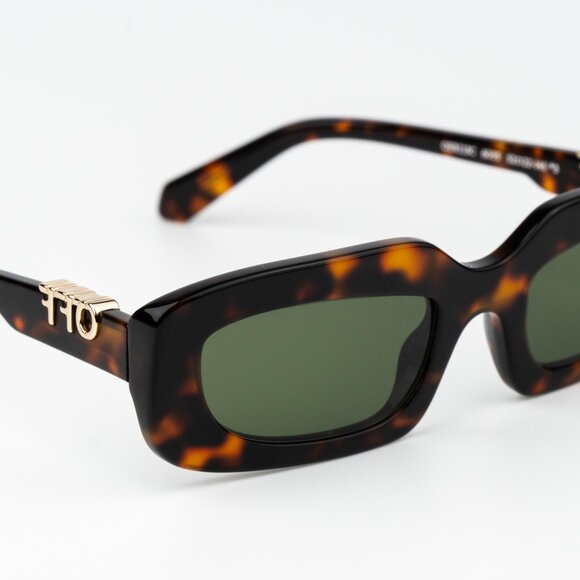 Off-White RENTON Men Sunglasses Havana Green Rectangle OERI13C RENTON 6055 - Picture 6 of 12